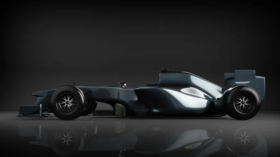 Formula 1 car in profile